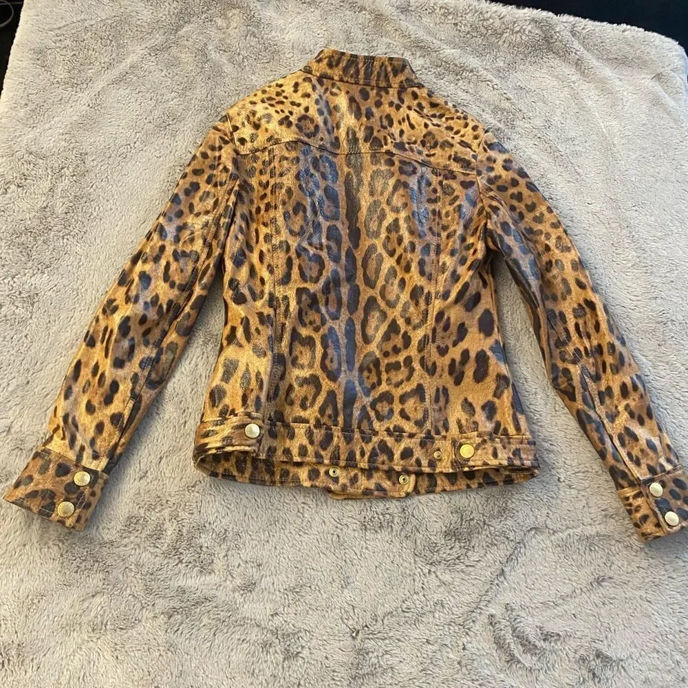 Dolce & Gabbana leopard genuine leather jacket, S - Picture 7 of 16